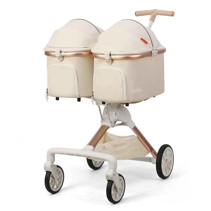 Pet Stroller Carrier - Niedlicher faltbarer Katzen-Kinderwagen für 2 Katzen,