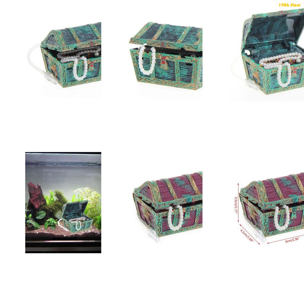 Pet X Supplies & Tack Reviews - U1JB Aquarium-Schatztruhe, Dekorationen, Schatzkiste aus Kunstharz,