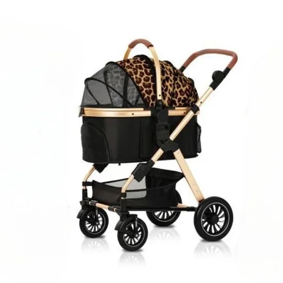 Pet Stroller Carrier - Luxuriöser 3-in-1 Aluminium-Legierung Faltbarer Haustier-Kinderwagen Maßgefertigter