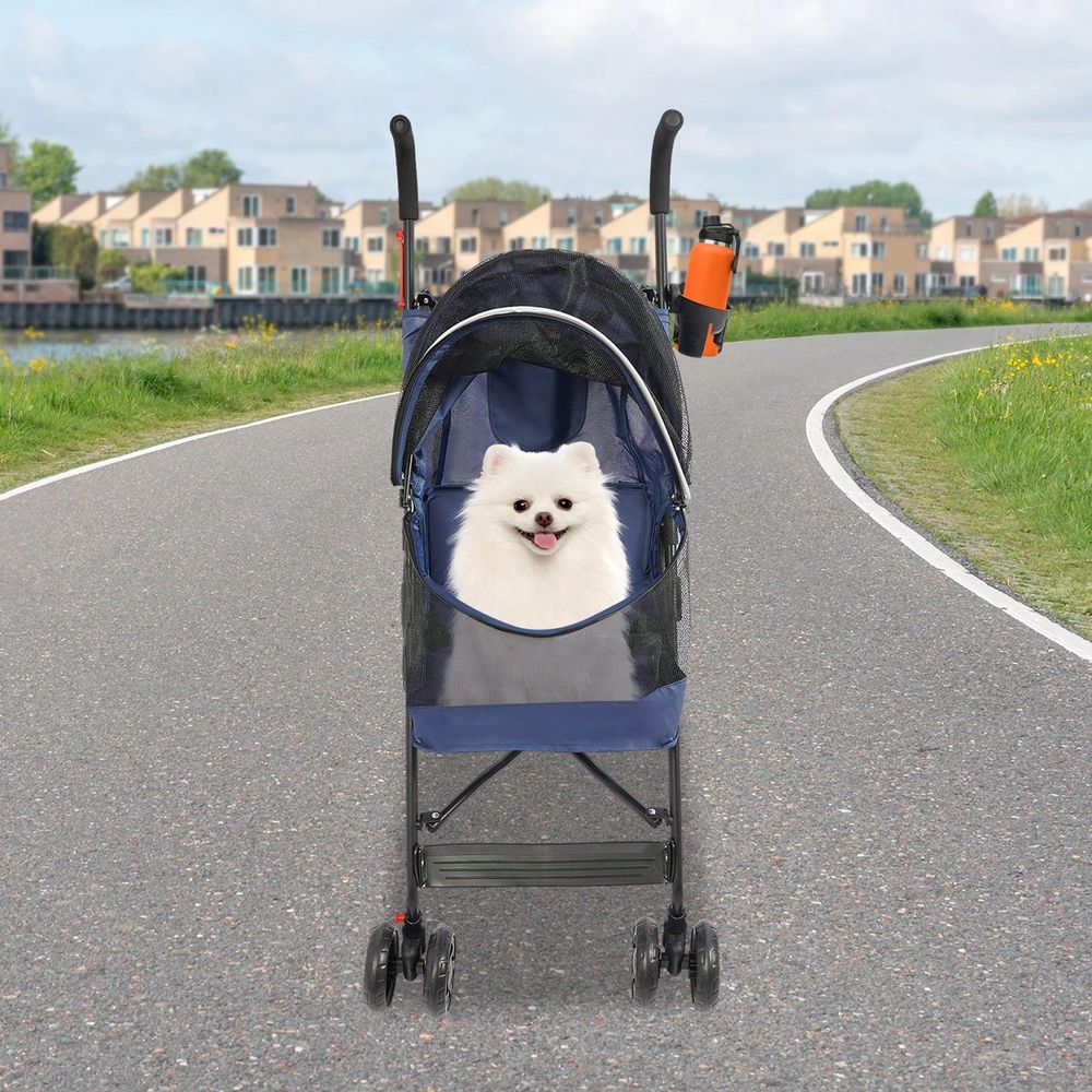 Pet Stroller Carrier - Faltbarer Haustier-Reisekinderwagen, 4-Rad-Haustiertransporter, Haustierwagen aus Oxford-Gewebe