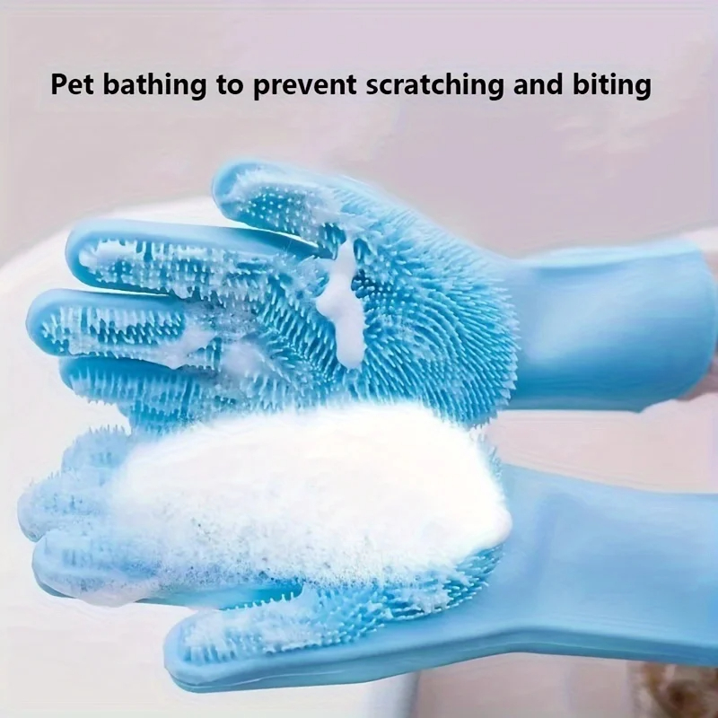 Pet Supplies Discount - Multifunktionale Silikon-Tierpflegehandschuhe Haarentferner Bürste Hund Katze