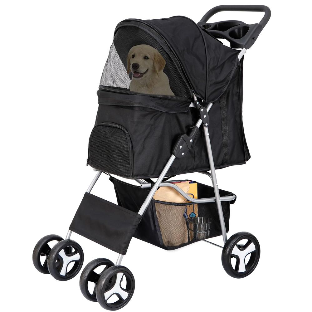 Pet Stroller Carrier - Haustier-Kinderwagen für Hunde und Katzen, Tragbarer