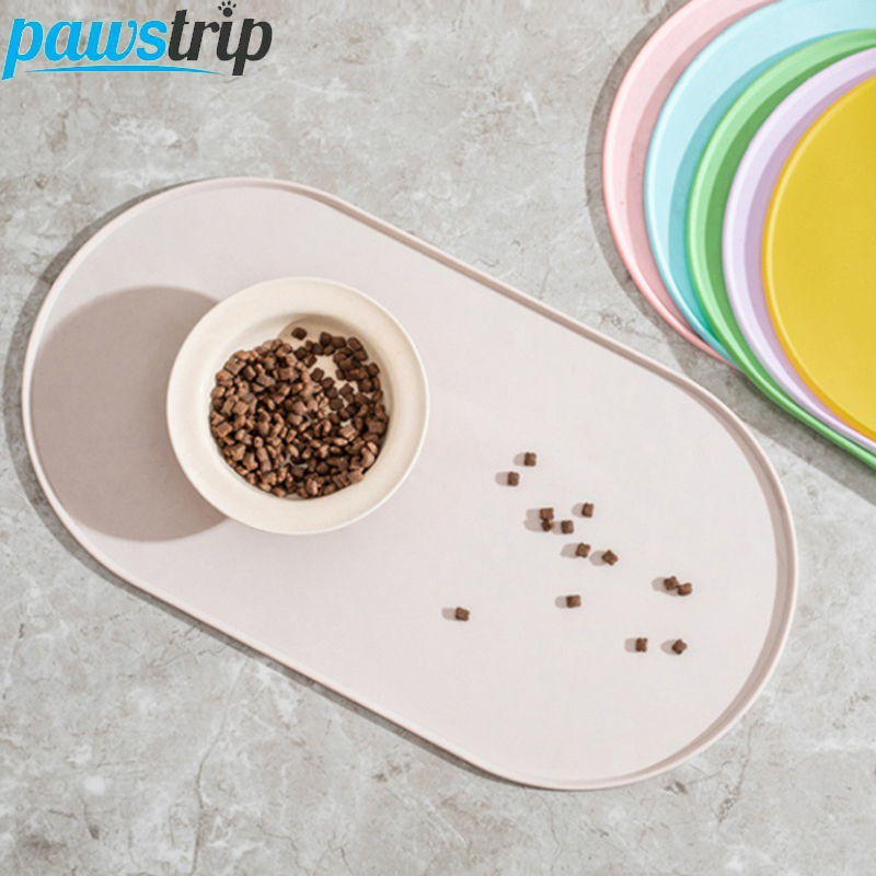 Pet Supplies Is Food - 45,5x24,5cm Ovale Haustier-Fressmatte Silikon-Hundefutterunterlage Wasserdichte Haustier-Tischunterlage
