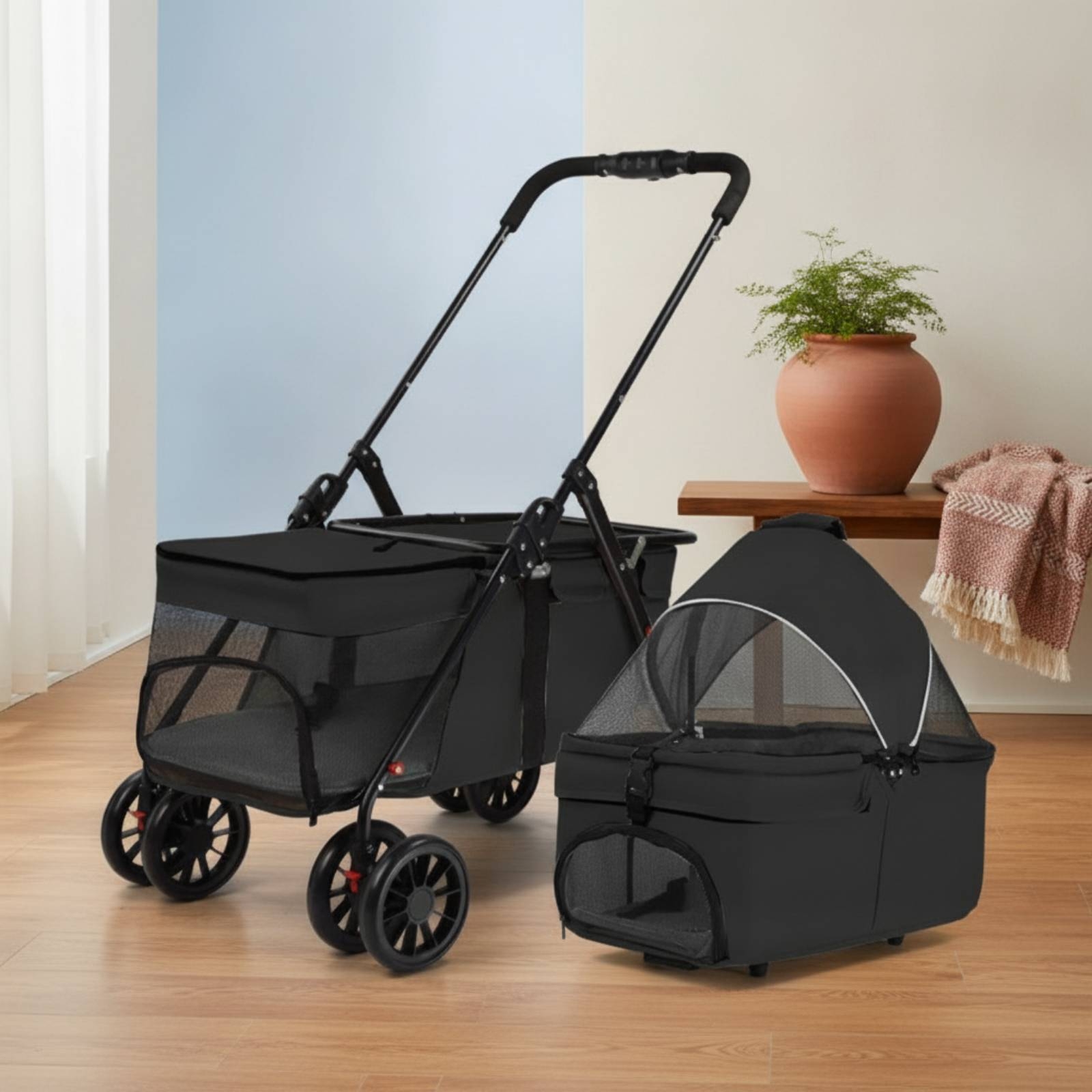 Haustier-Kinderwagen mit Abneh – Pet Stroller Carrier Bewertung und Preis