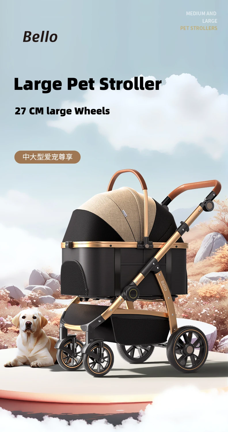 2-in-1 abnehmbarer großer Alum – Pet Stroller Carrier Bewertung und Preis